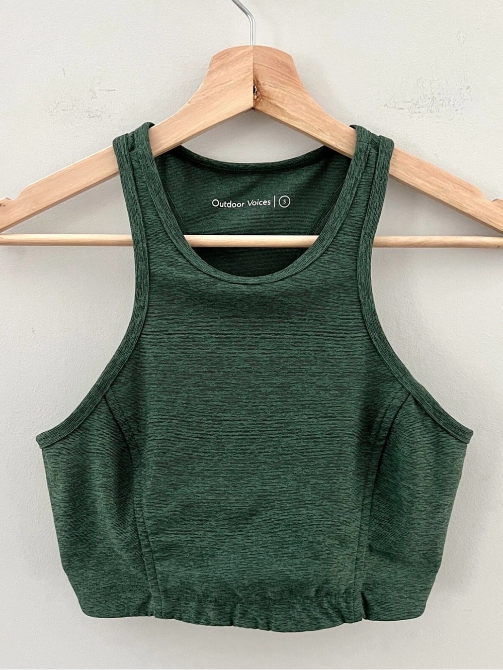 Outdoor Voices Green Athena Crop Top